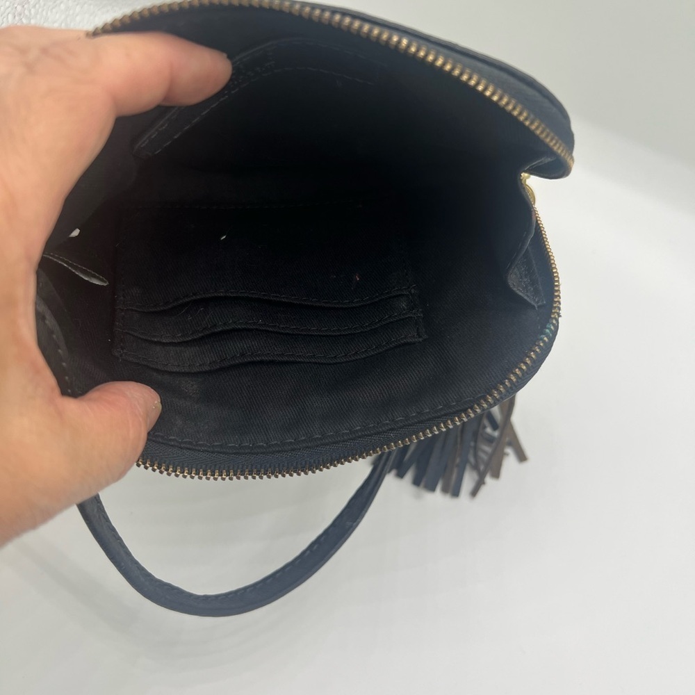 Frye Black Leather Wristlet with Textured Finish - Picture 3 of 13